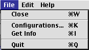 Click on the File menu and select Configurations