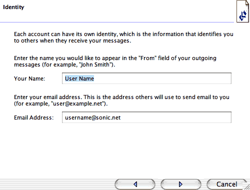 enter your identity information