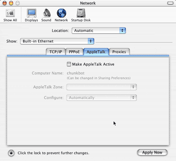 Appletalk is not
required by Sonic.net