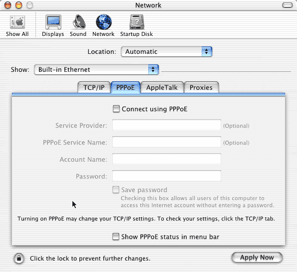 PPP over Ethernet is not used by
Sonic.net