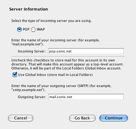 Provide server settings