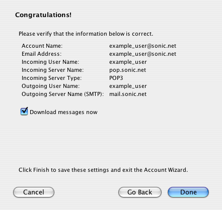 Confirm your settings